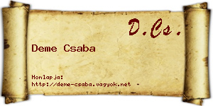 Deme Csaba névjegykártya
