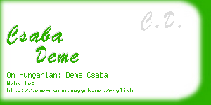 csaba deme business card